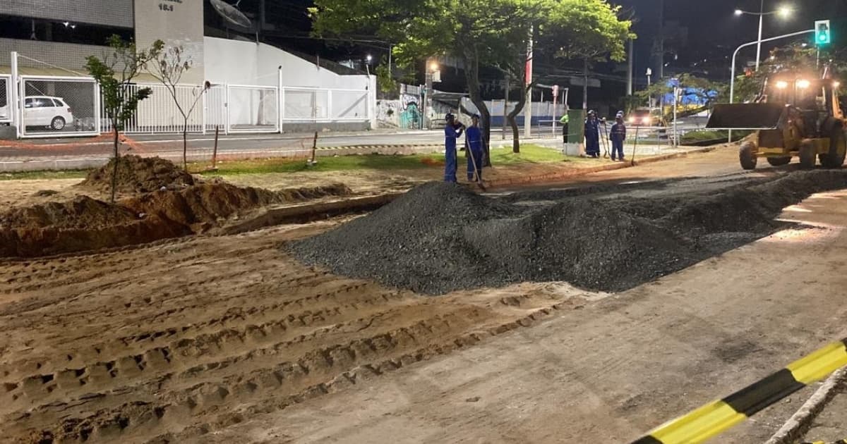 Acesso à Av. Reitor Miguel Calmon é liberado após conserto de adutora e recapeamento asfáltico