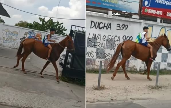 VÍDEO: Após bicicleta quebrar, menino vai para escola a cavalo e viraliza na internet 