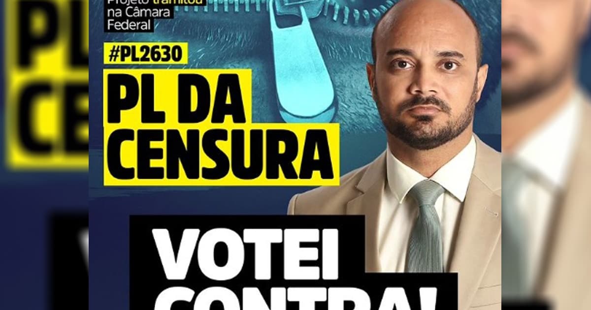 Votou? Capitão Alden faz postagem indicando votação contra PL2630 e sistema da Câmara indica ausência; deputado se justifica