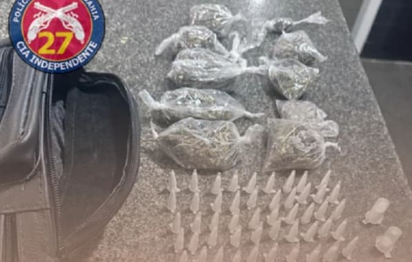 Polícia prende suspeito com 61 pinos de cocaína e 10 trouxas de maconha no Recôncavo Baiano