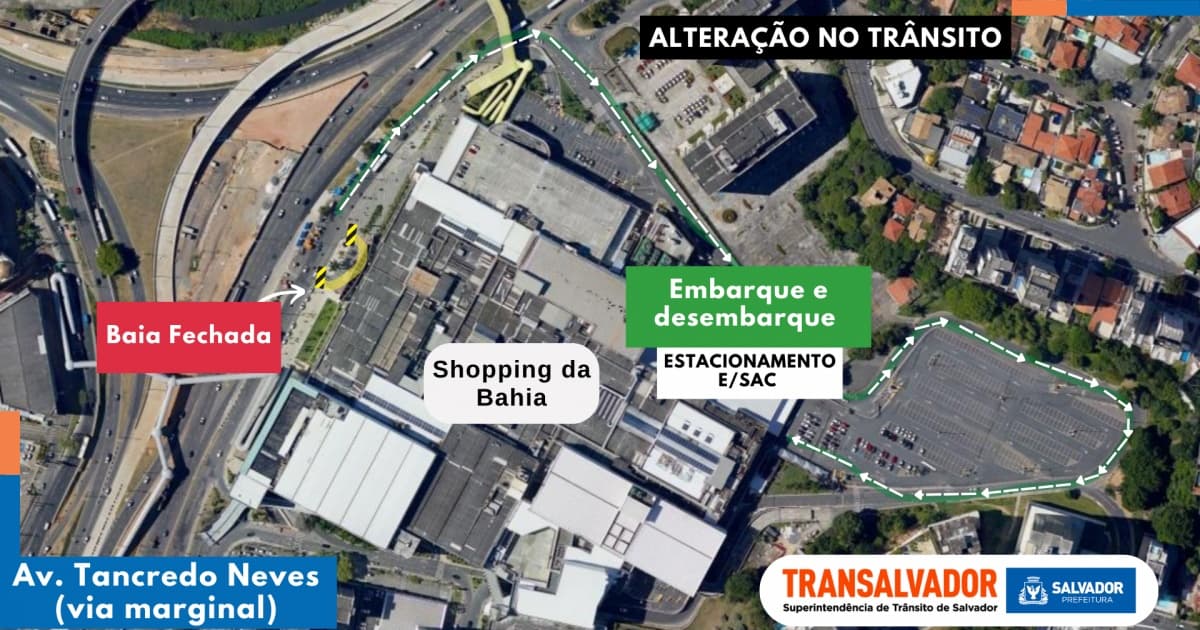 Via em frente ao Shopping da Bahia tem trânsito alterado