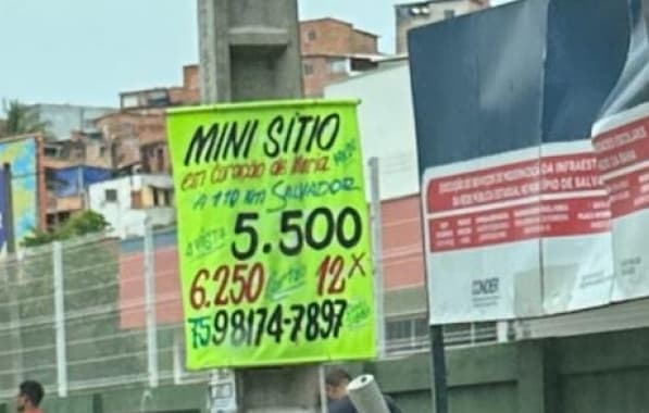 Espalhadas em Salvador, placas de venda de sítio são irregulares, segundo Sedur