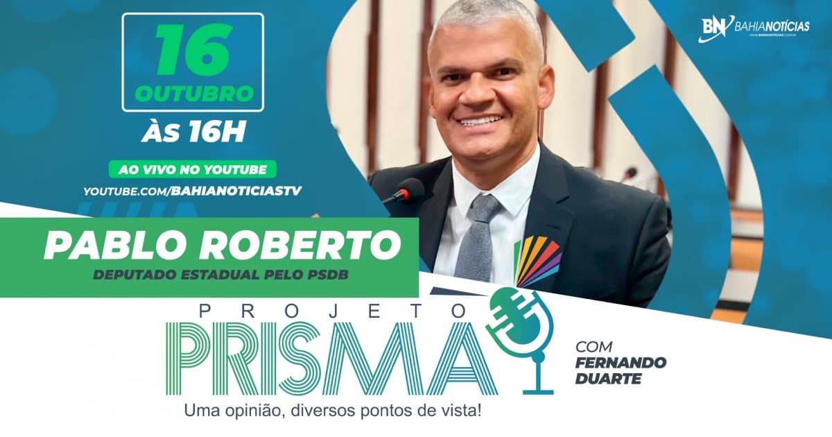 Projeto Prisma entrevista deputado estadual Pablo Roberto nesta segunda