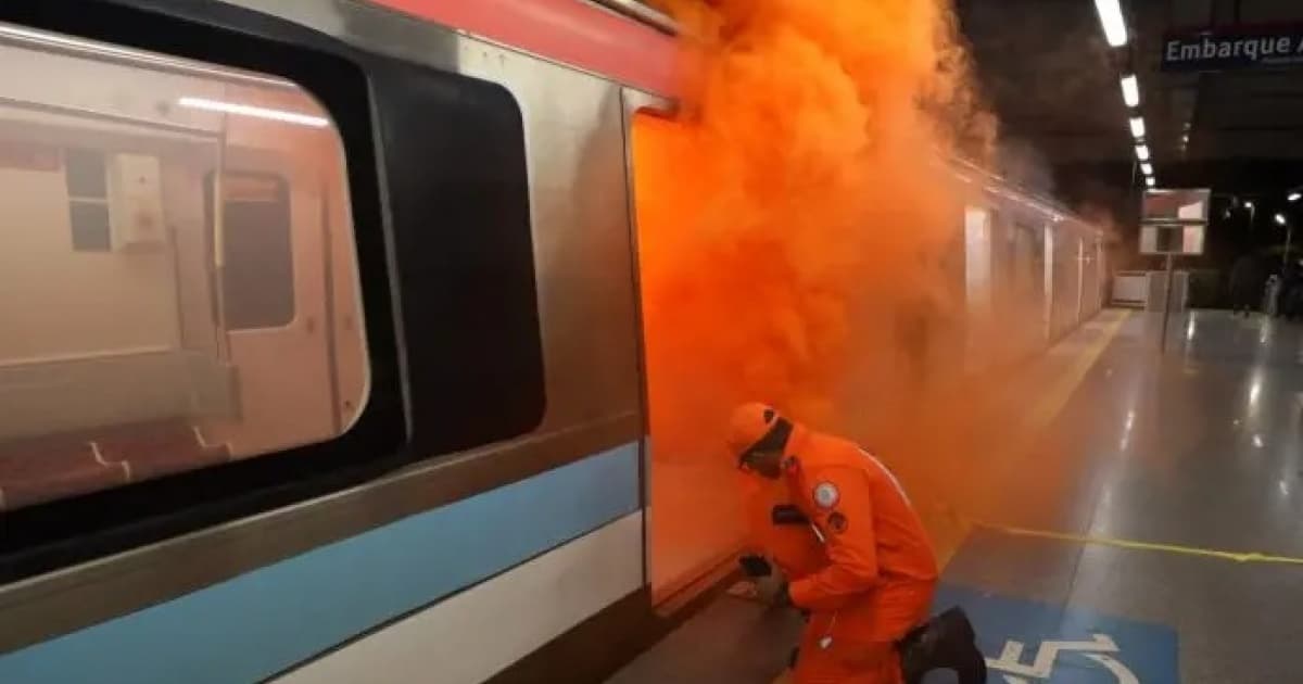 Corpo de Bombeiros realiza simulado com explosivos no metrô de Salvador