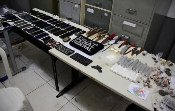 Operação Mute: Mais de 60 celulares, drogas e armas foram retiradas de presídio, aponta Seap