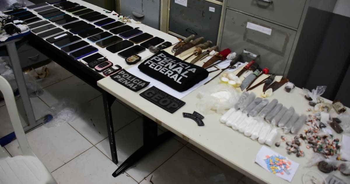 Operação Mute: Mais de 60 celulares, drogas e armas foram retiradas de presídio, aponta Seap