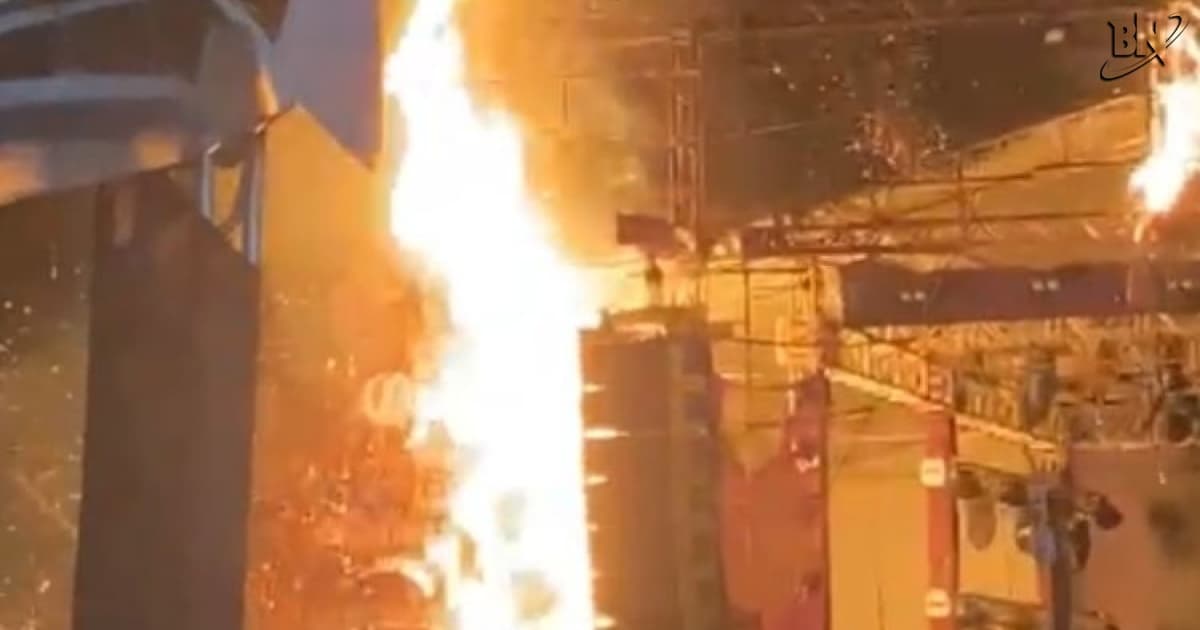 VÍDEO: Palco do Café de La Musique Maceió pega fogo durante evento 