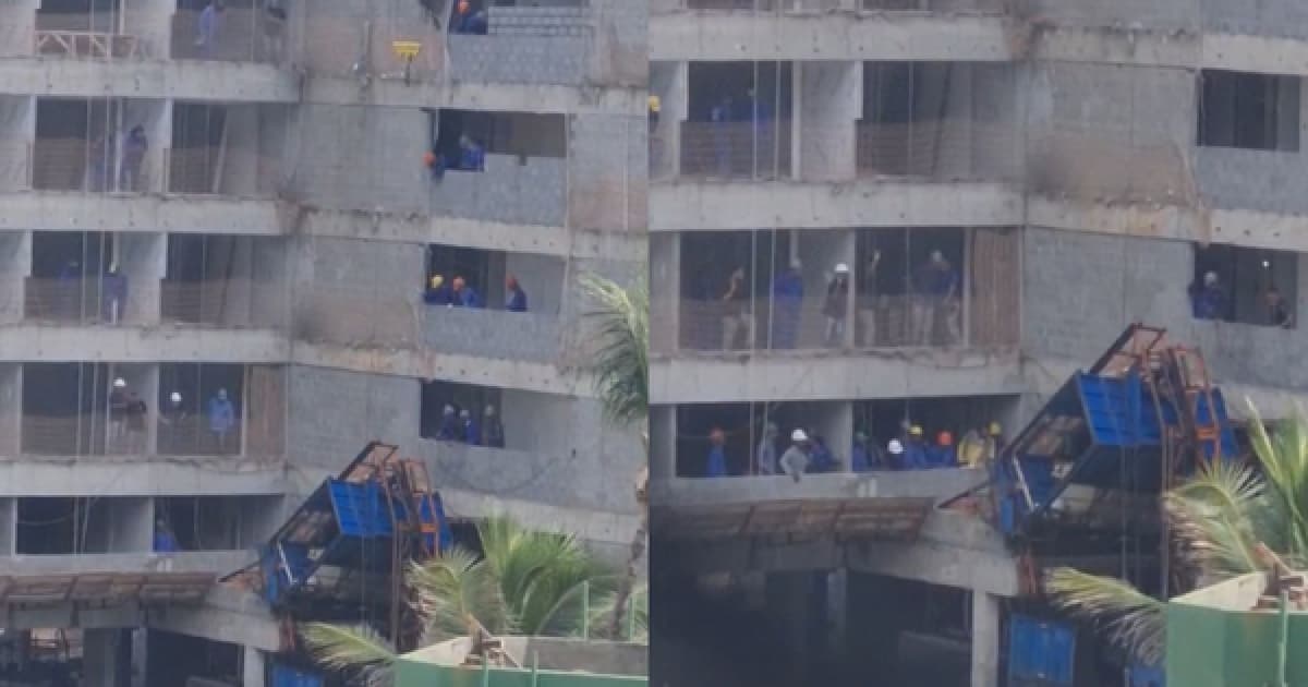 Dois operários morrem e um terceiro fica ferido após elevador de obra despencar em Armação nesta sexta