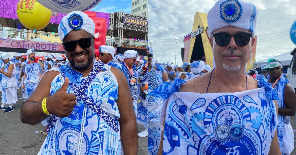 Foliões do Filhos de Gandhy celebram desfile do "tapete branco": "Sempre tive vontade de participar"