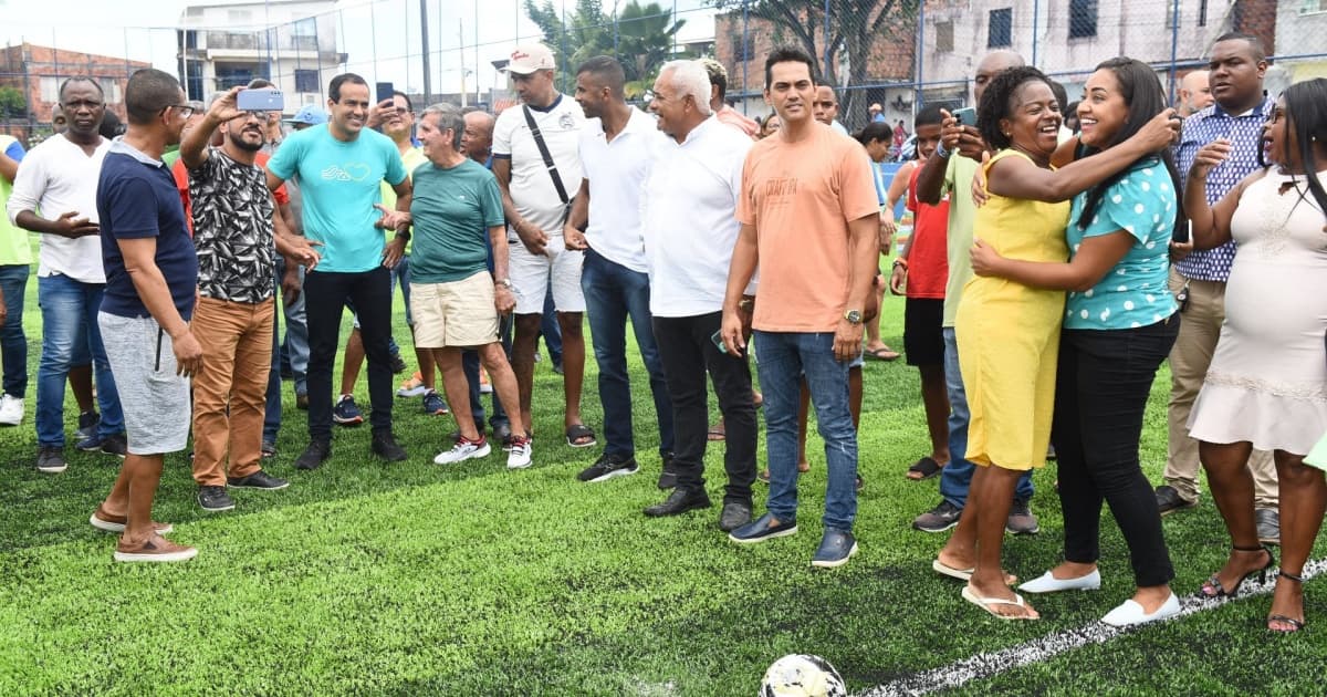 Bruno Reis inaugura campo com grama sintética no Rio Sena; Prefeitura atinge marca de 36 campos entregues desde 2021