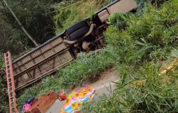 Ônibus tomba no interior de Minas Gerais e causa 7 mortes após motorista desviar de cachorro