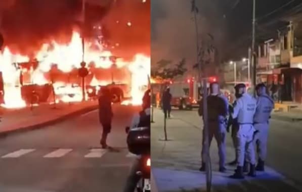 VÍDEO: Bandidos tocam fogo em ônibus na Avenida Suburbana após morte de traficante