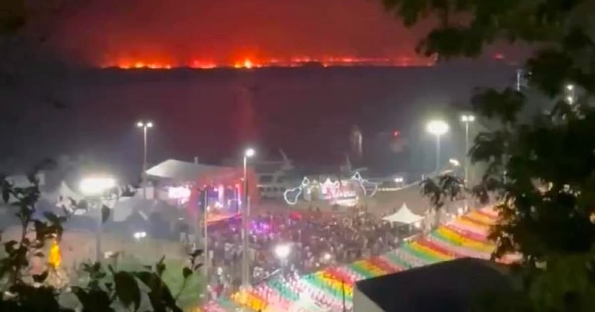 incêndio no pantanal durante festa de São João em Corumbá