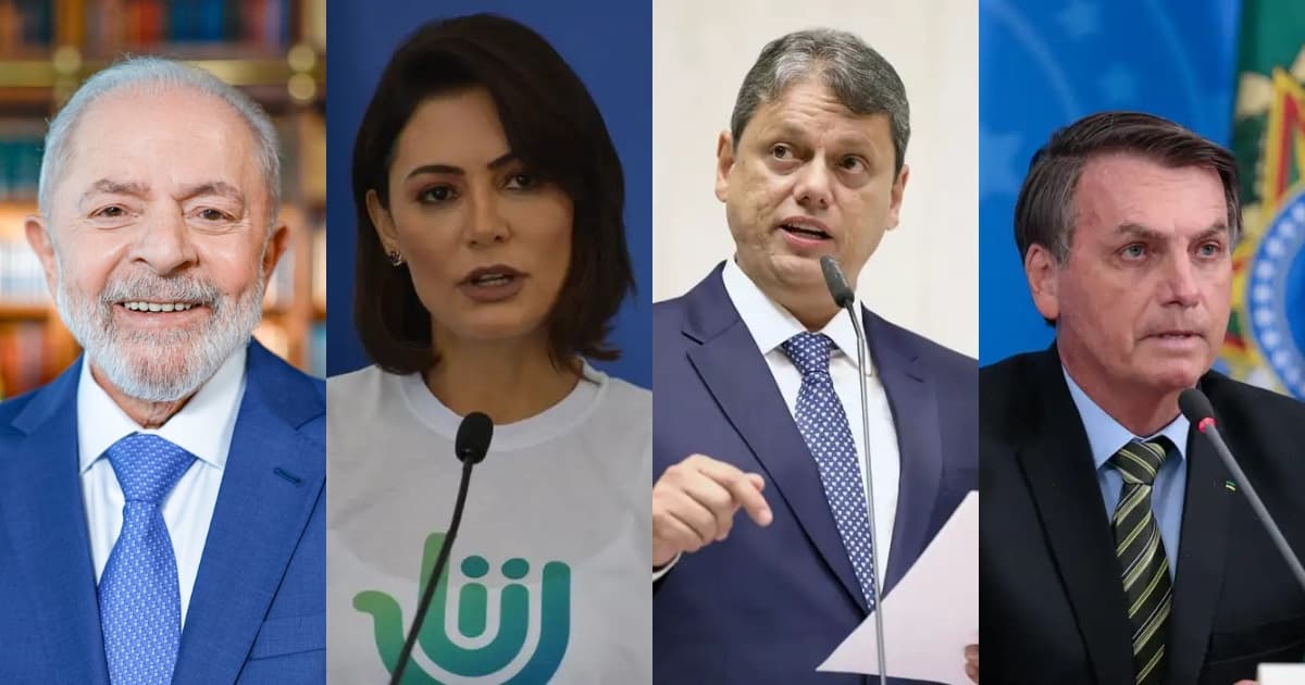 Em nova pesquisa, Lula aparece à frente de Bolsonaro, Michelle e Tarcísio para eleições de 2026 
