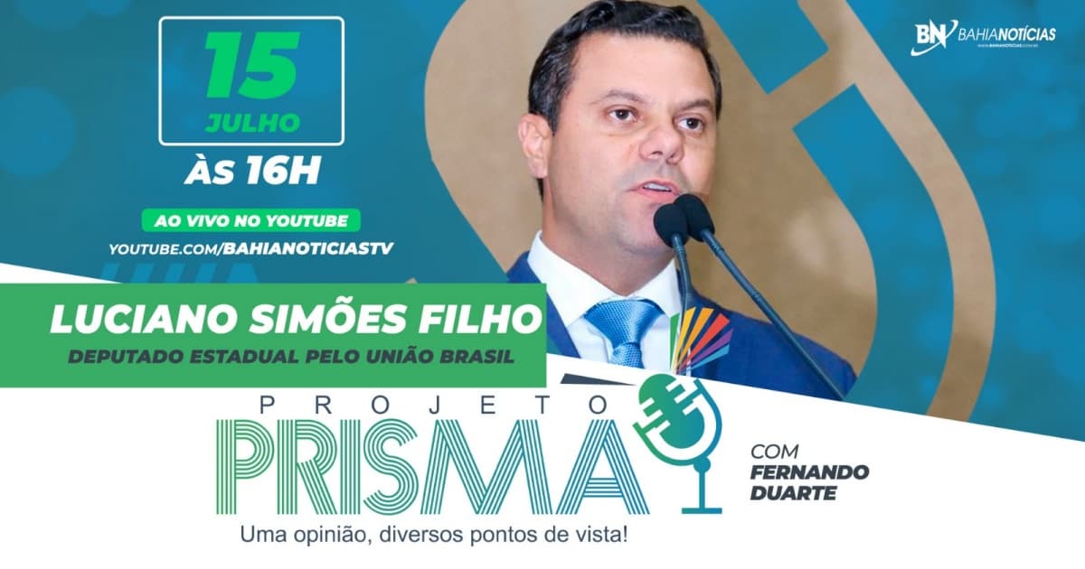 Projeto Prisma entrevista deputado estadual Luciano Simões Filho nesta segunda-feira