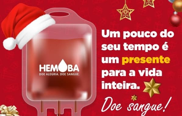 Hemoba lança campanha de Natal para mobilizar doadores e reforçar o estoque de sangue