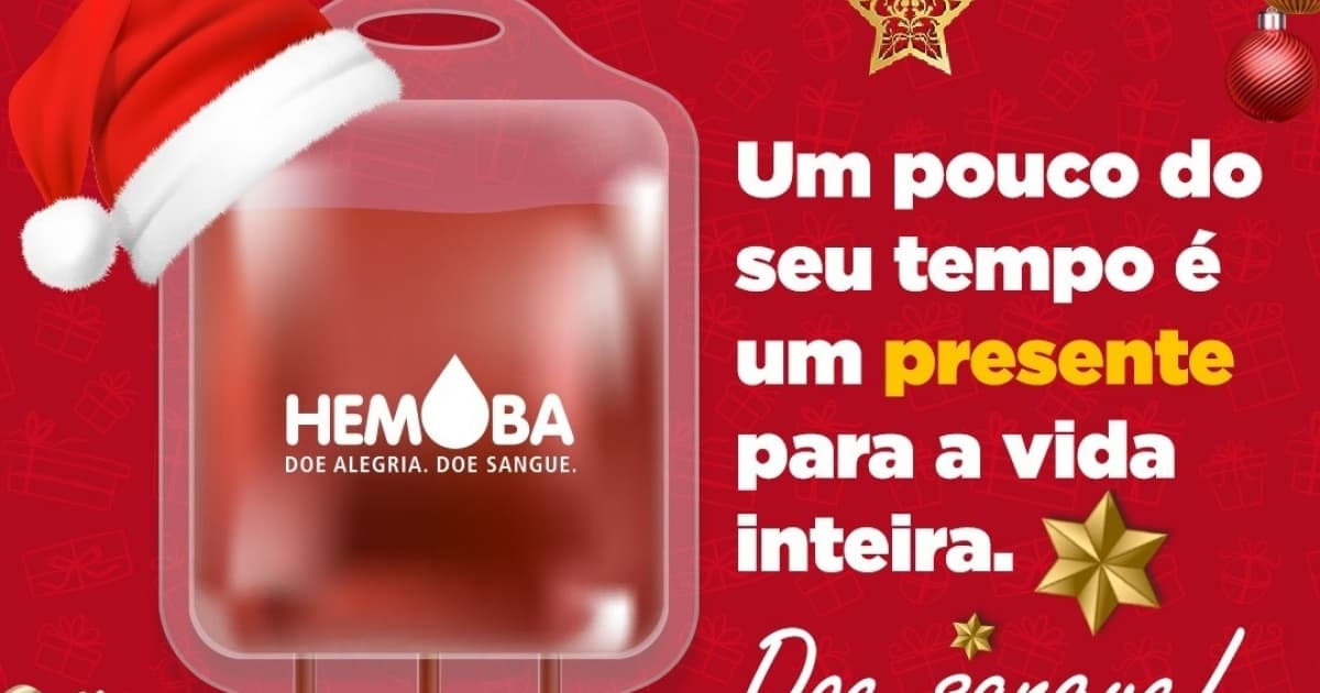 Hemoba lança campanha de Natal para mobilizar doadores e reforçar o estoque de sangue