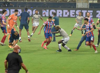 Jogadores do Ceará e Bahia entram em conflito após Tricolor conquistar a Copa do Nordeste