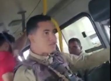 VÍDEO: Policial é flagrado em ônibus dando tapa em torcedor do Vitória 