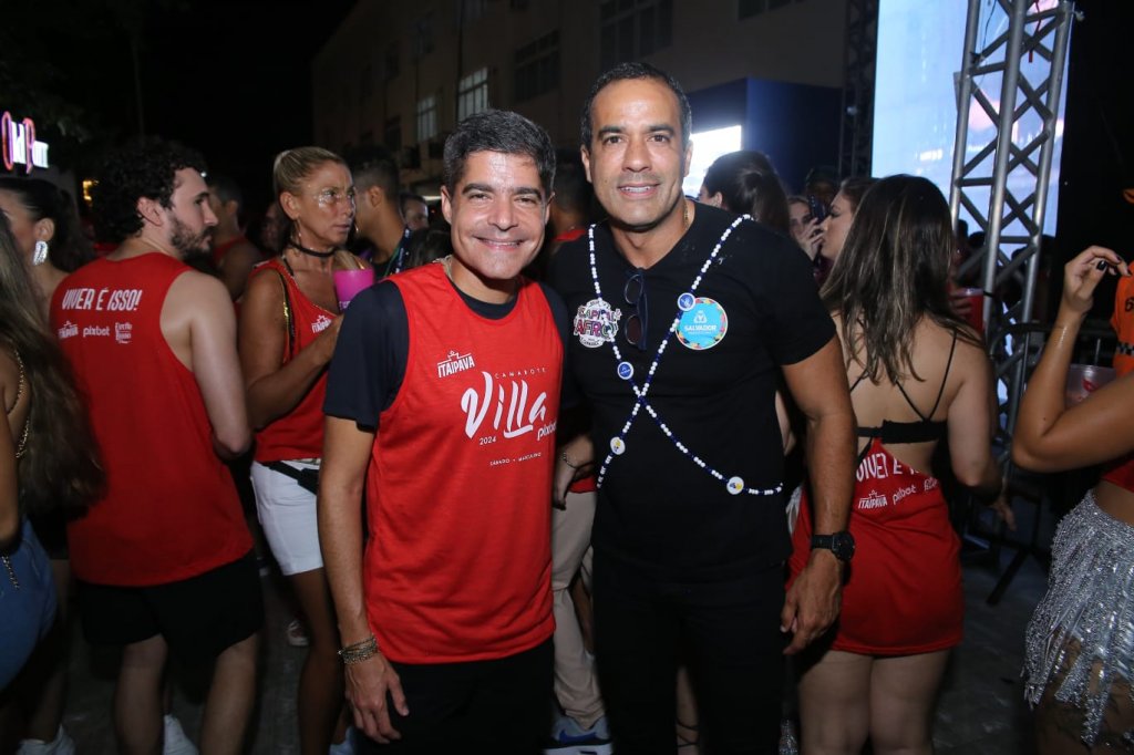 ACM Neto e Bruno Reis passaram pelo Camarote Villa no sÃ¡bado de Carnaval