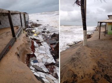 Belmonte: Ventania e maré alta destroem barracas e provocam interdição de imóveis 