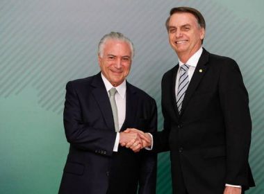 'Sinto que é coisa do passado', diz Temer sobre ataques de Bolsonaro ao STF